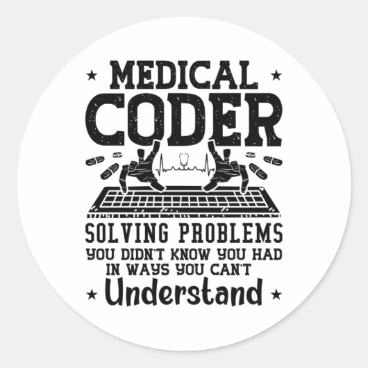 Sticker Rond Assistant Codage des problèmes de résolution de co (Devant)