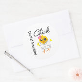 Sticker Rond Assistant dentaire Chick (Enveloppe)