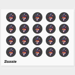Sticker Rond Assistant Fox - Imaginaire magique