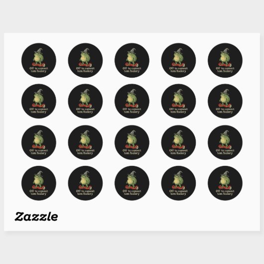Sticker Rond Assistant Grenouille Whimsical Désactivé Pour Enga (Feuille)