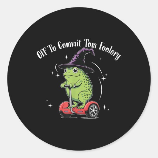 Sticker Rond Assistant Grenouille Whimsical Désactivé Pour Enga (Devant)