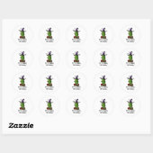 Sticker Rond Assistant Grenouille Whimsical Désactivé Pour Enga (Feuille)