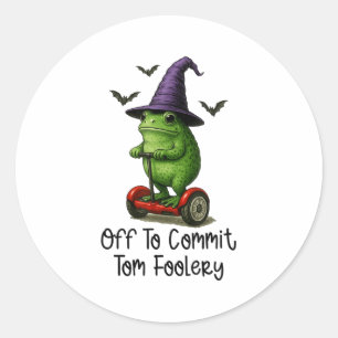 Sticker Rond Assistant Grenouille Whimsical Désactivé Pour Enga