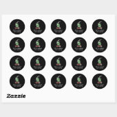 Sticker Rond Assistant Grenouille Whimsical Désactivé Pour Enga (Feuille)