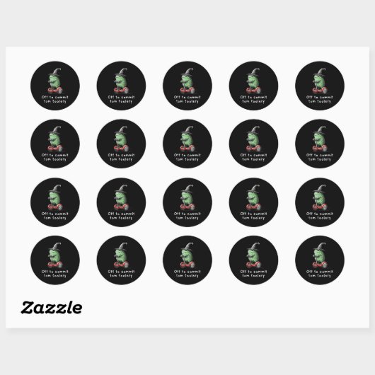 Sticker Rond Assistant Grenouille Whimsical Désactivé Pour Enga (Feuille)