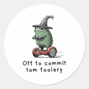 Sticker Rond Assistant Grenouille Whimsical Désactivé Pour Enga