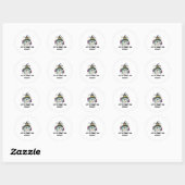 Sticker Rond Assistant Grenouille Whimsical Désactivé Pour Enga (Feuille)