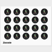 Sticker Rond Assistant Grenouille Whimsical Désactivé Pour Enga (Feuille)