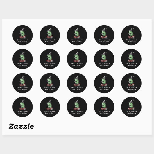 Sticker Rond Assistant Grenouille Whimsical Désactivé Pour Enga (Feuille)