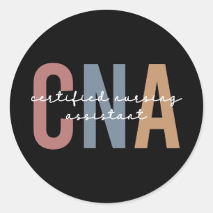 Sticker Rond Assistant infirmier certifié CNA Retro