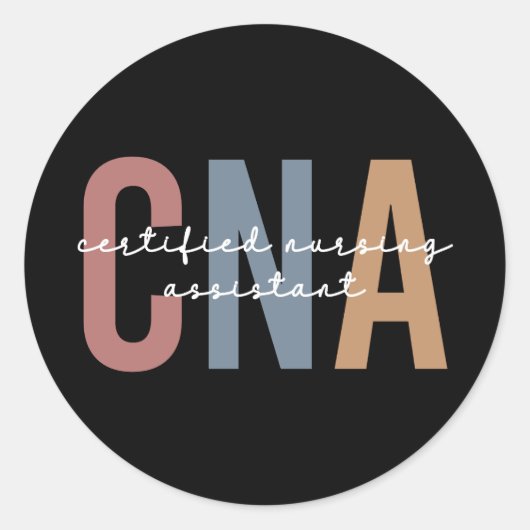 Sticker Rond Assistant infirmier certifié CNA Retro (Devant)