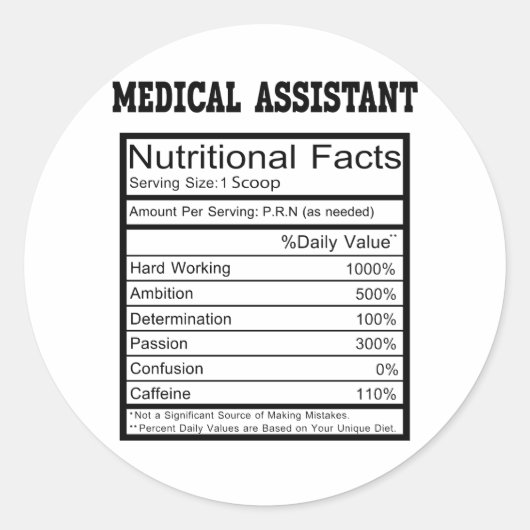 Sticker Rond Assistant Médicale (Devant)