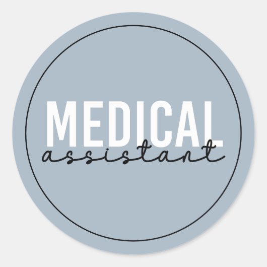 Sticker Rond Assistant Médicale MA | Cadeau de l'assistant clin (Devant)