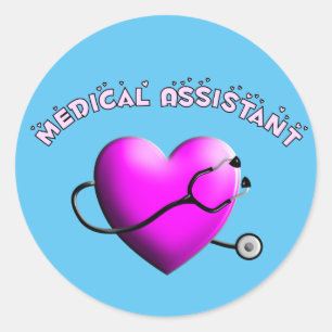 Sticker Rond Assistant Médicale PINK HEART