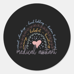 Sticker Rond Assistant Médicale Rainbow