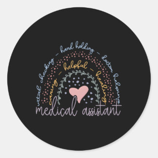 Sticker Rond Assistant Médicale Rainbow