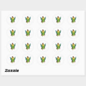 Sticker Rond Assistant Parrot en tant qu'assistant avec Casquet (Feuille)