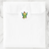 Sticker Rond Assistant Parrot en tant qu'assistant avec Casquet (Sac)