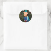 Sticker Rond Assistant père Noël (Sac)