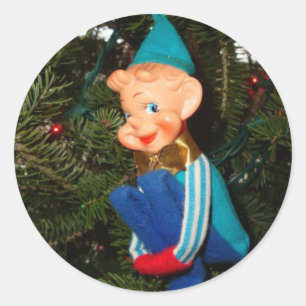 Sticker Rond Assistant père Noël