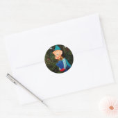 Sticker Rond Assistant père Noël (Enveloppe)