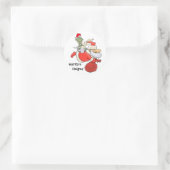 Sticker Rond Assistant père Noël (Sac)