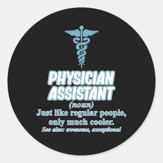 Sticker Rond Assistant physique PA Étudiants médicaux (Devant)