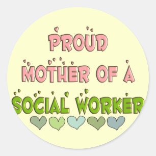 Sticker Rond ASSISTANT SOCIAL fier de mère