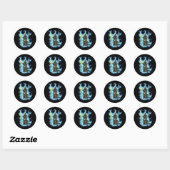 Sticker Rond Assistant Vert et gris | Caractère Imaginaire (Feuille)