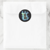 Sticker Rond Assistant Vert et gris | Caractère Imaginaire (Sac)