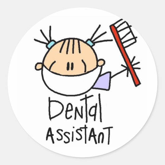 Sticker Rond Assistante dentaire (Devant)
