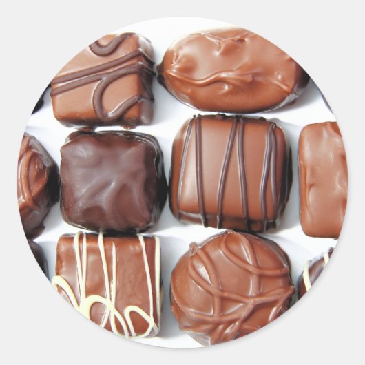 Sticker Rond Assorted chocolates (Devant)