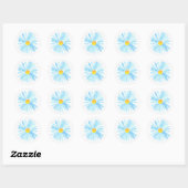 Sticker Rond Aster Adulte bleu doux (Feuille)