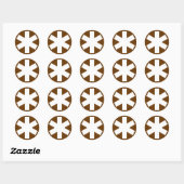 Sticker Rond Asterisk - Blanc sur Brown (Feuille)
