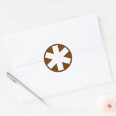 Sticker Rond Asterisk - Blanc sur Brown (Enveloppe)