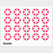 Sticker Rond Asterisk - Blanc sur Crimson rouge (Feuille)