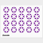 Sticker Rond Asterisk - Blanc sur pourpre (Feuille)