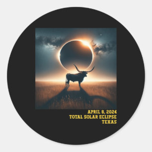 Sticker Rond Astro commémoratif Texas Total Solar Eclipse 2024
