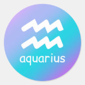 Sticker Rond Astrologie Aquarius Zodiac étoile Signal bleu pour (Devant)