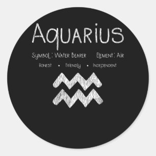 Sticker Rond Astrologie de l'Horoscope d'Aquarius Signal étoile