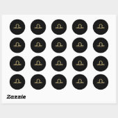 Sticker Rond Astrologie de naissance LIBRA Or Septembre Octobre (Feuille)