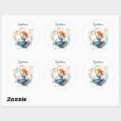 Sticker Rond Astrologie signe zodiaque de l'aquarelle de Sagitt (Feuille)