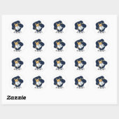 Sticker Rond Astromutt Funny Chien Astronaut Pun (Feuille)