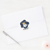 Sticker Rond Astromutt Funny Chien Astronaut Pun (Enveloppe)