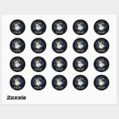 Sticker Rond Astromutt Funny Chien Astronaut Pun Dark BG (Feuille)