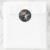 Sticker Rond Astronaut avec ballons (Sac)