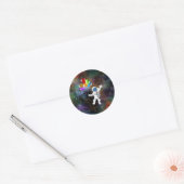Sticker Rond Astronaut avec ballons (Enveloppe)