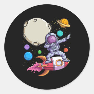 Sticker Rond Astronaut Dabbing 12 ans Anniversaire Garçon 12e B
