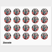 Sticker Rond Astronaut Dog - Cosmic Canine Space Adventure (Feuille)