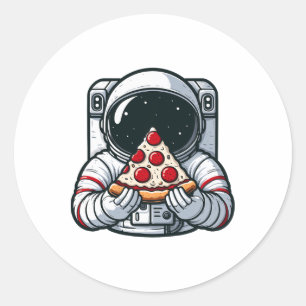 Sticker Rond Astronaut Manger animal Pizza Margherita Repas